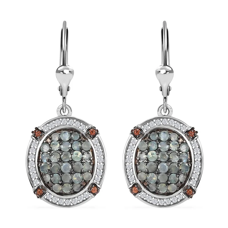 Alexandrit Ohrringe 925 Silber rhodiniert ca. 2.54 ct