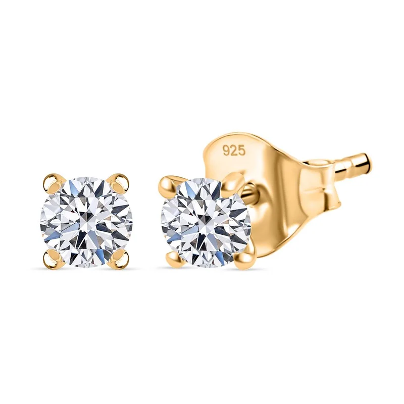 Moissanit Ohrringe 925 Silber rhodiniert ca. 0.45 ct