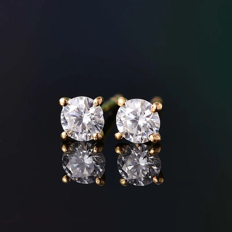 Moissanit Ohrringe 925 Silber rhodiniert ca. 0.45 ct