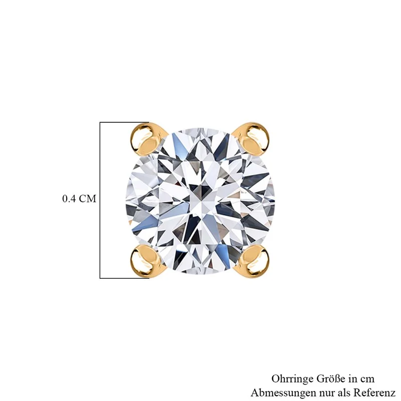 Moissanit Ohrringe 925 Silber rhodiniert ca. 0.45 ct