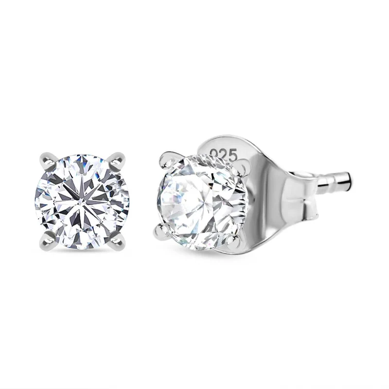 Moissanit Ohrringe 925 Silber rhodiniert ca. 0.45 ct