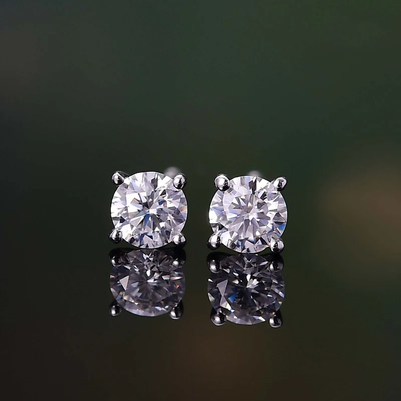 Moissanit Ohrringe 925 Silber rhodiniert ca. 0.45 ct