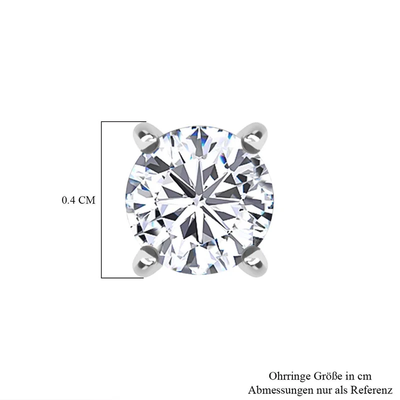 Moissanit Ohrringe 925 Silber rhodiniert ca. 0.45 ct
