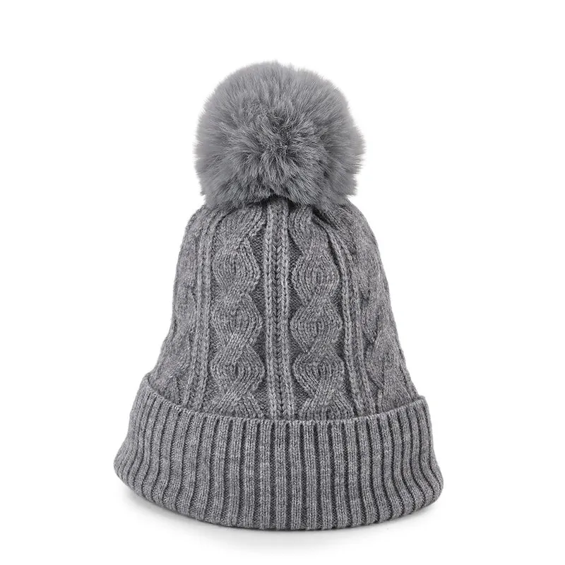 Strickmütze mit Bommel, weiches Mischgewebe, Einheitsgröße, Sandbeige