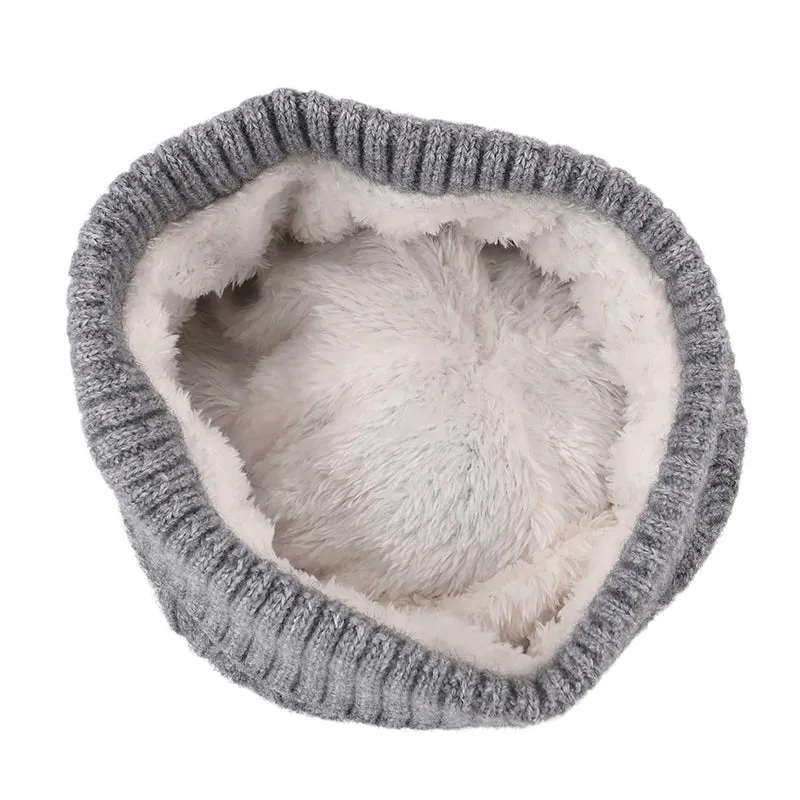 Strickmütze mit Bommel, weiches Mischgewebe, Einheitsgröße, Sandbeige