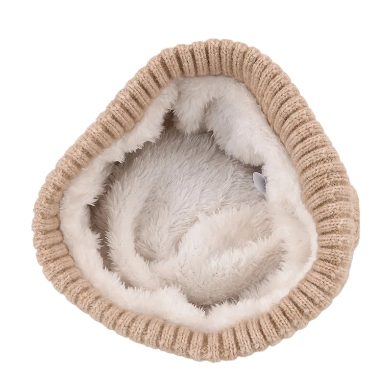 Strickmütze mit Bommel, weiches Mischgewebe, Einheitsgröße, Sandbeige