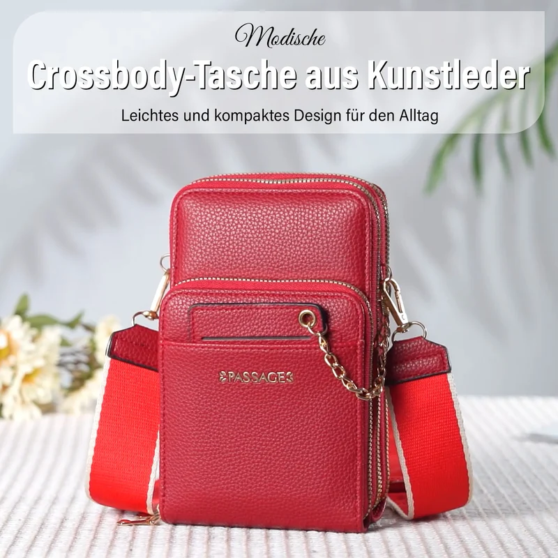 PASSAGE Crossbody-Handytasche mit Abnehmbarem Kartenhalter, 18x6.5x11cm, rosa