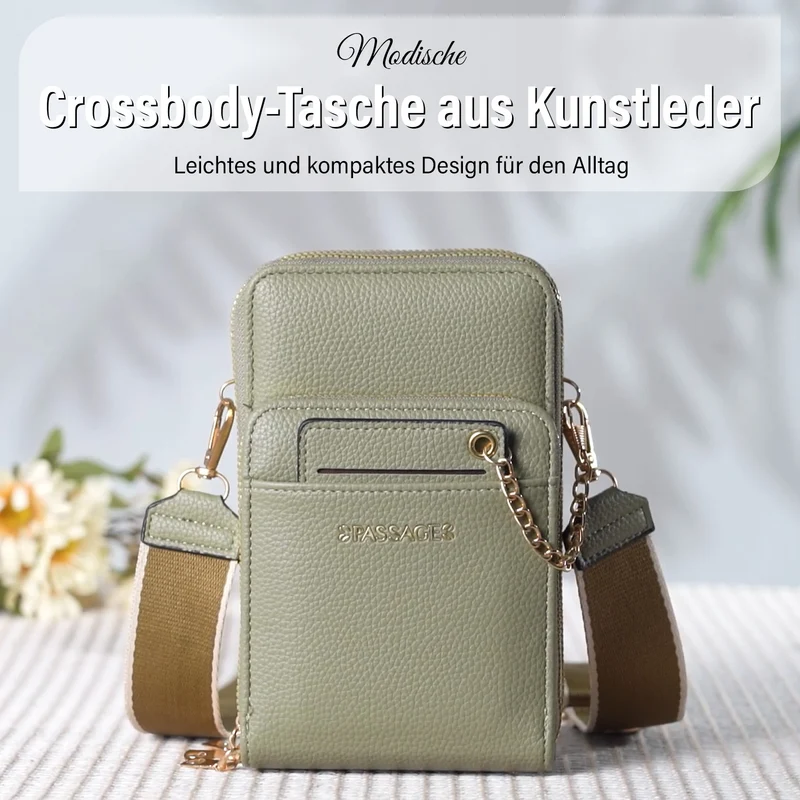 PASSAGE Crossbody-Handytasche mit Abnehmbarem Kartenhalter, 18x6.5x11cm, rosa