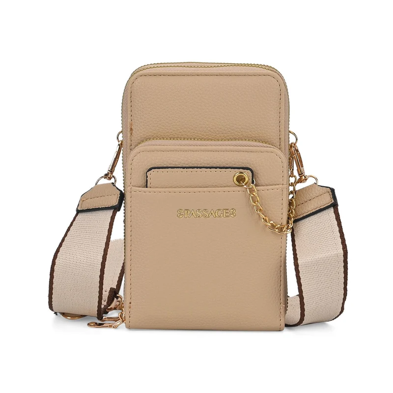 PASSAGE Crossbody-Handytasche mit Abnehmbarem Kartenhalter, 18x6.5x11cm, rosa