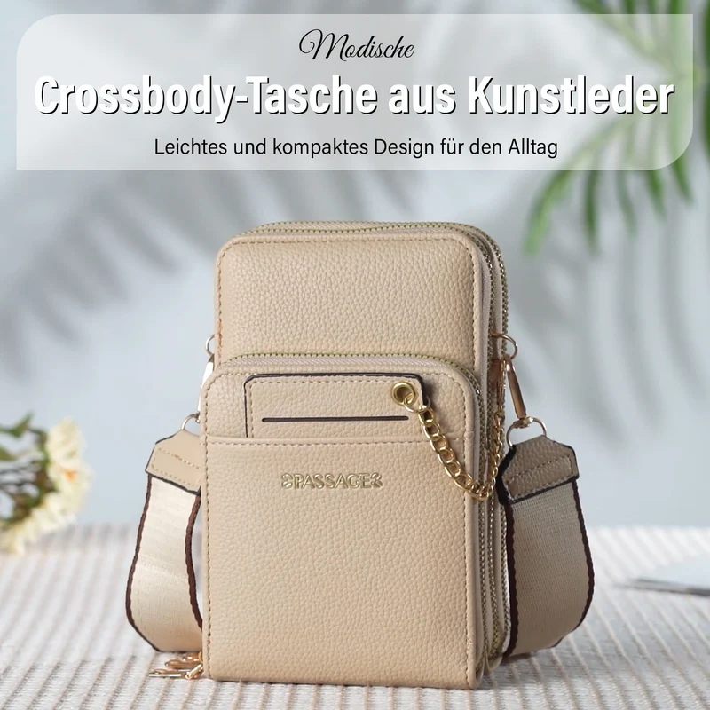 PASSAGE Crossbody-Handytasche mit Abnehmbarem Kartenhalter, 18x6.5x11cm, rosa