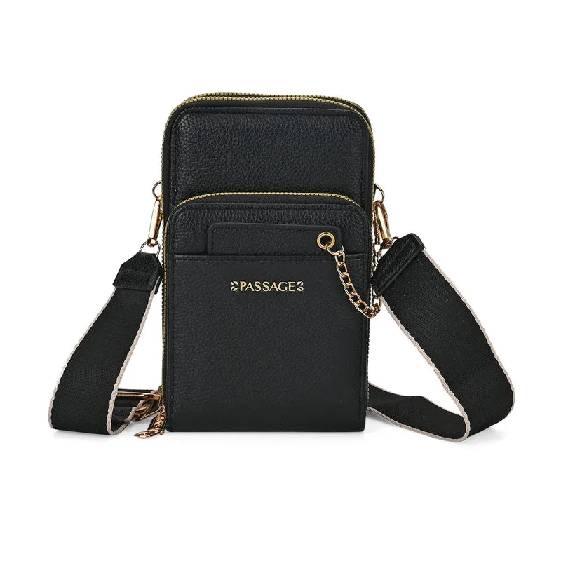 PASSAGE Crossbody-Handytasche mit Abnehmbarem Kartenhalter, 18x6.5x11cm, rosa