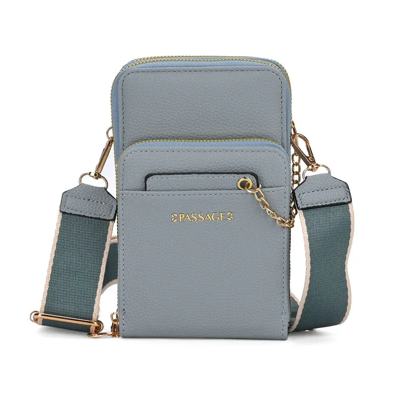 PASSAGE Crossbody-Handytasche mit Abnehmbarem Kartenhalter, 18x6.5x11cm, rosa