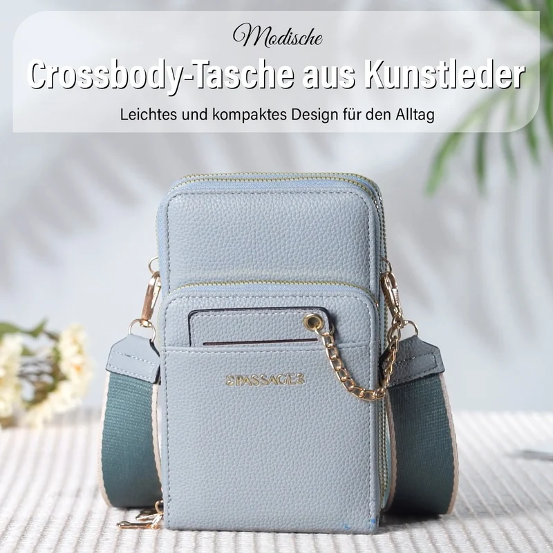 PASSAGE Crossbody-Handytasche mit Abnehmbarem Kartenhalter, 18x6.5x11cm, rosa