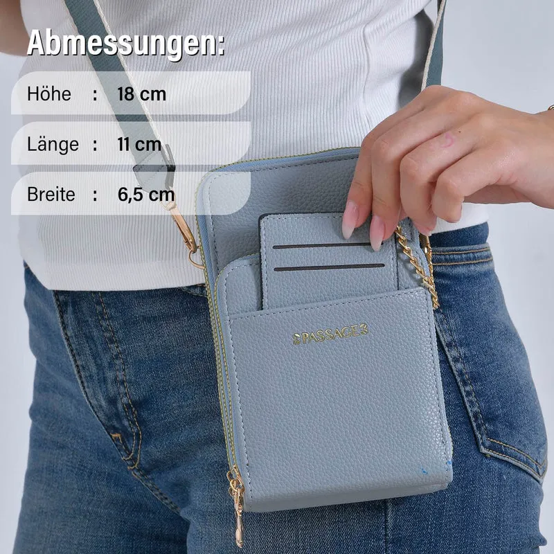PASSAGE Crossbody-Handytasche mit Abnehmbarem Kartenhalter, 18x6.5x11cm, rosa