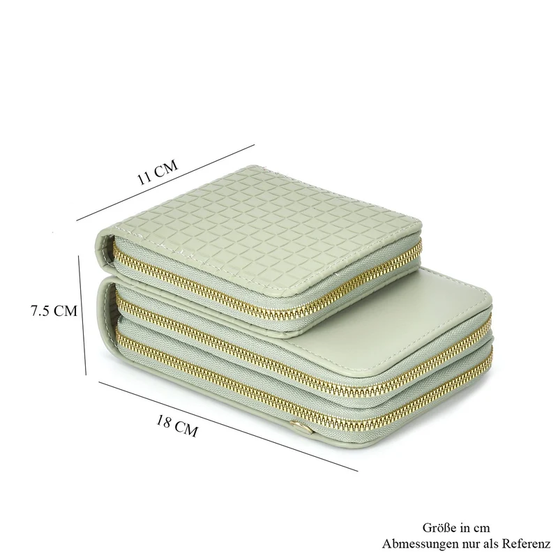 Designer-Umhängetasche mit Kartenfächern und RFID-Schutz und verstellbarem Riemen, 18 x 11 x 8 cm, Himmelblau
