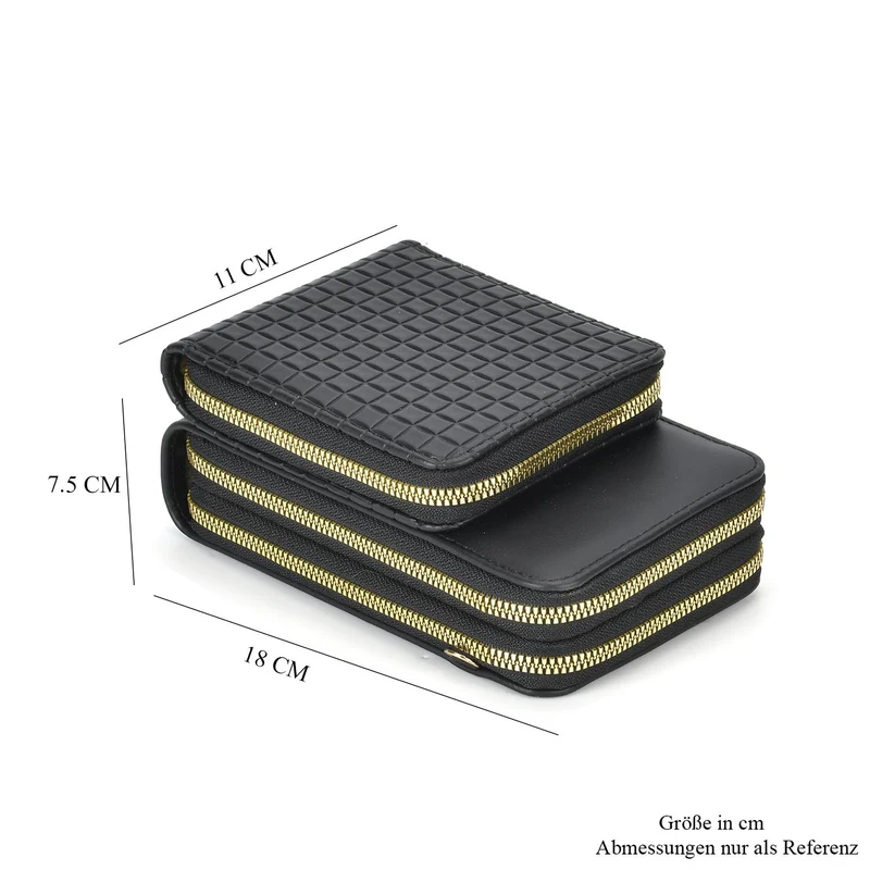 Designer-Umhängetasche mit Kartenfächern und RFID-Schutz und verstellbarem Riemen, 18 x 11 x 8 cm, Himmelblau