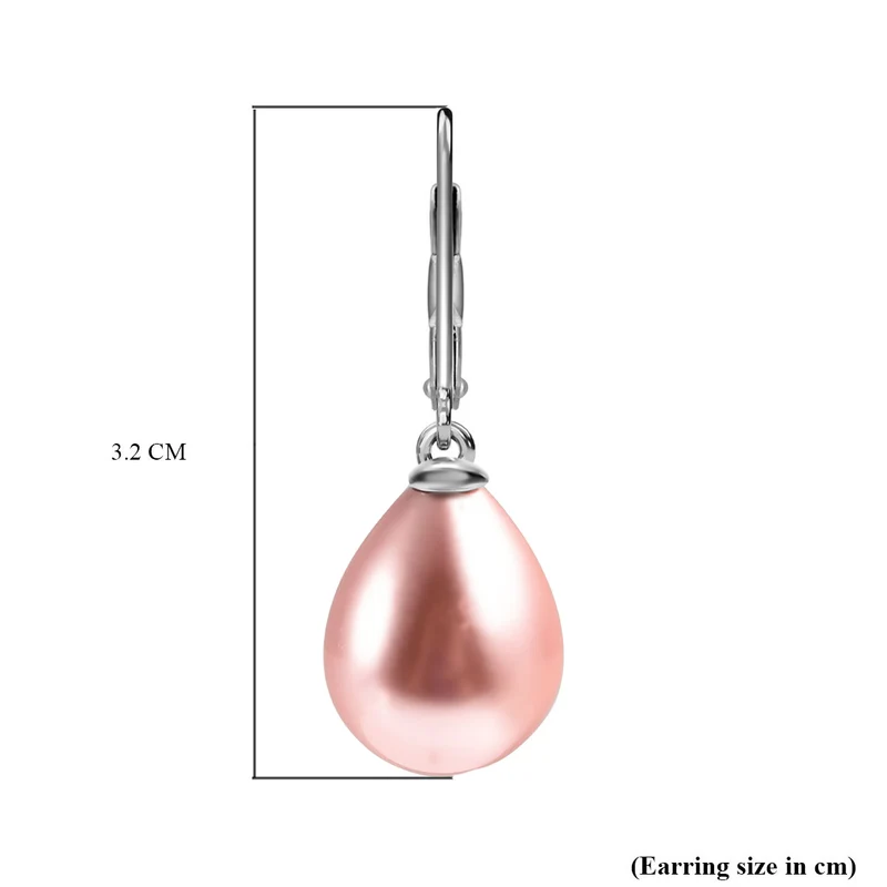 Rosa Muschelkernperle Ohrringe 925 Silber rhodiniert