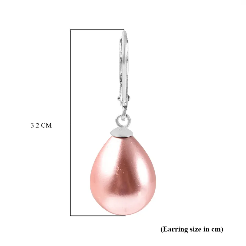 Rosa Muschelkernperle Ohrringe 925 Silber rhodiniert