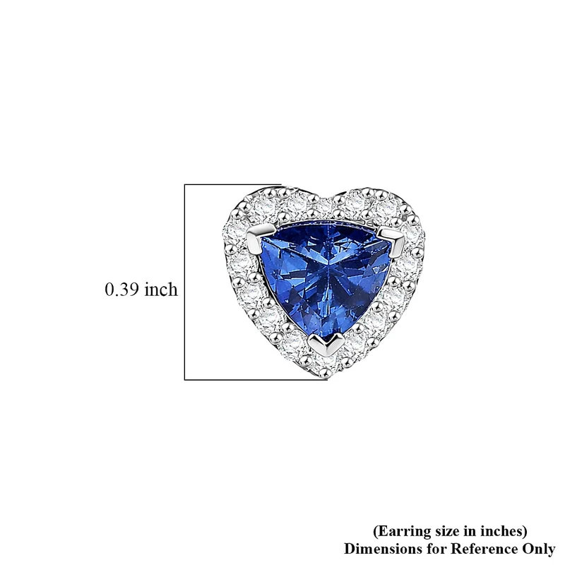 D'Joy AGI zertifizierte und geprüfte AA Tansanit und Moissanit Ohrringe, 925 Silber rhodiniert - (10-15 Werktage Lieferzeit) 2,29 ct.
