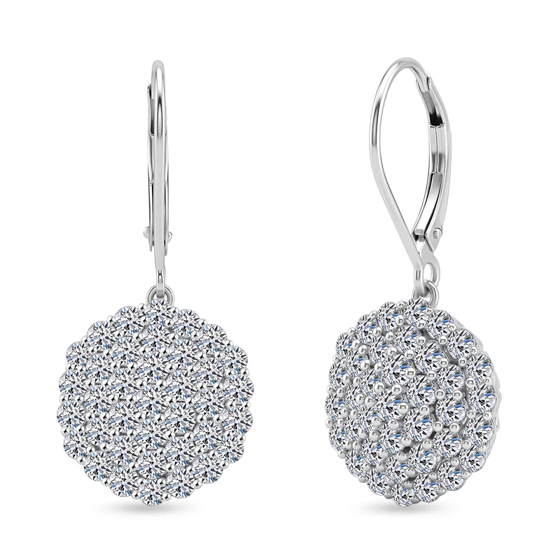 LUXURIANT 3 ct. SI-GH Labor Diamant Ohrringe, 925 Silber rhodiniert