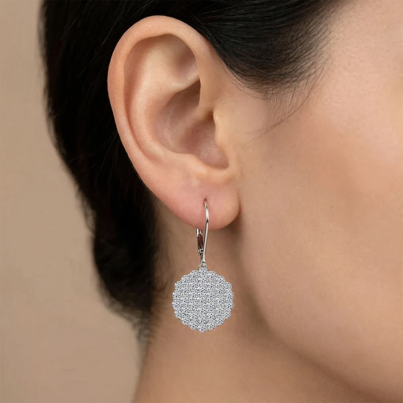 LUXURIANT 3 ct. SI-GH Labor Diamant Ohrringe, 925 Silber rhodiniert