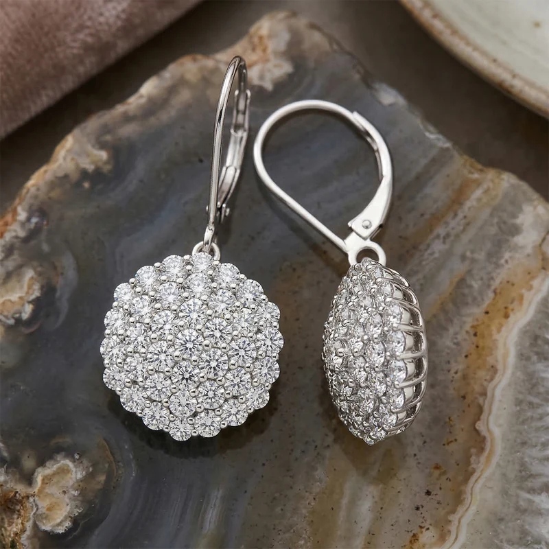 LUXURIANT 3 ct. SI-GH Labor Diamant Ohrringe, 925 Silber rhodiniert