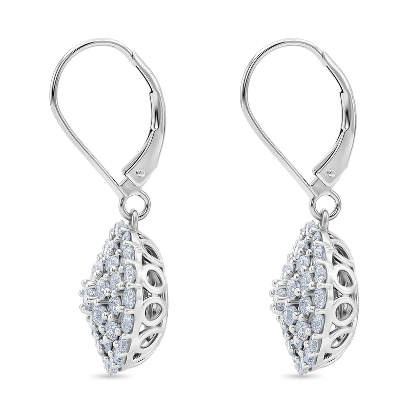 LUXURIANT 3 ct. SI-GH Labor Diamant Ohrringe, 925 Silber rhodiniert