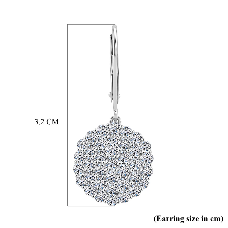 LUXURIANT 3 ct. SI-GH Labor Diamant Ohrringe, 925 Silber rhodiniert