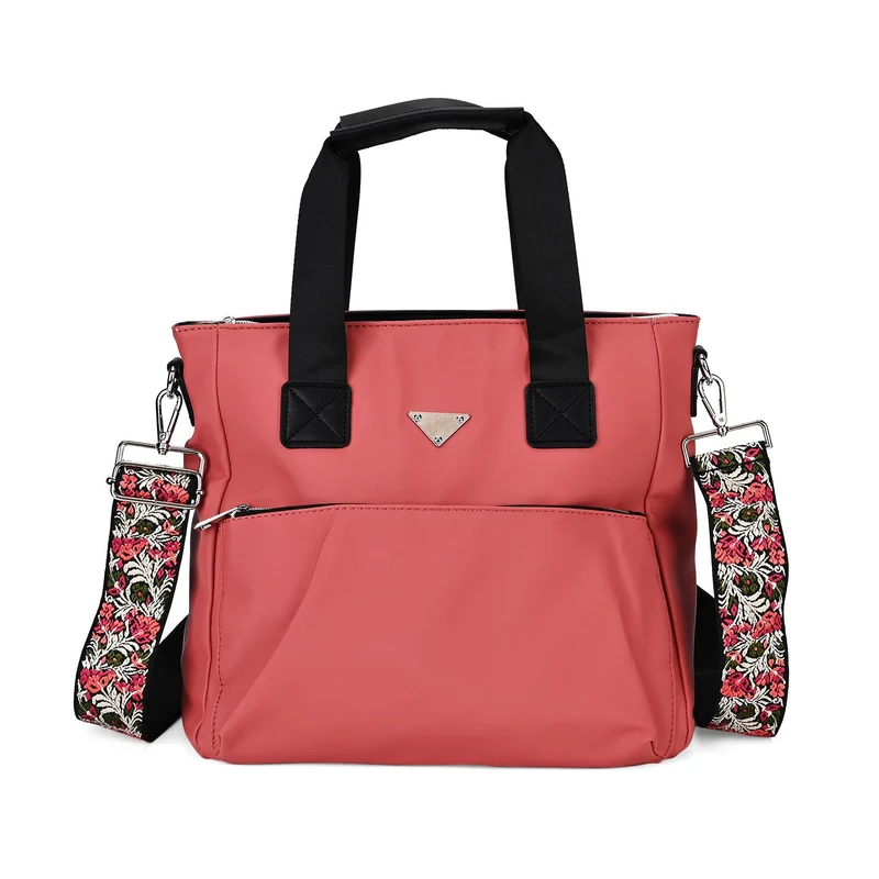 Tote-Crossbody-Tasche - mit verstellbarem Riemen und praktischen Fächern, 33 x 13 x 30 cm, Rot