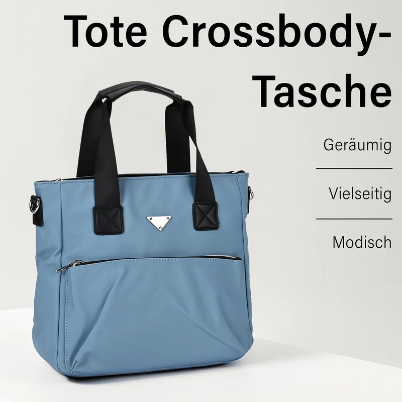 Tote-Crossbody-Tasche - mit verstellbarem Riemen und praktischen Fächern, 33 x 13 x 30 cm, Rot
