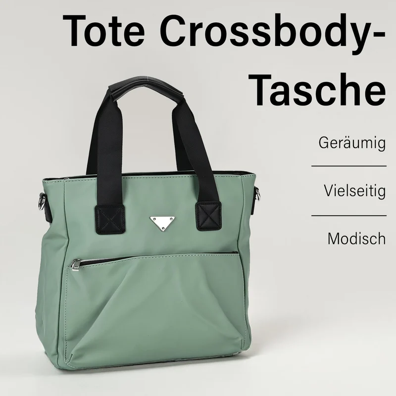 Tote-Crossbody-Tasche - mit verstellbarem Riemen und praktischen Fächern, 33 x 13 x 30 cm, Rot