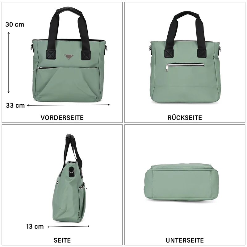 Tote-Crossbody-Tasche - mit verstellbarem Riemen und praktischen Fächern, 33 x 13 x 30 cm, Rot
