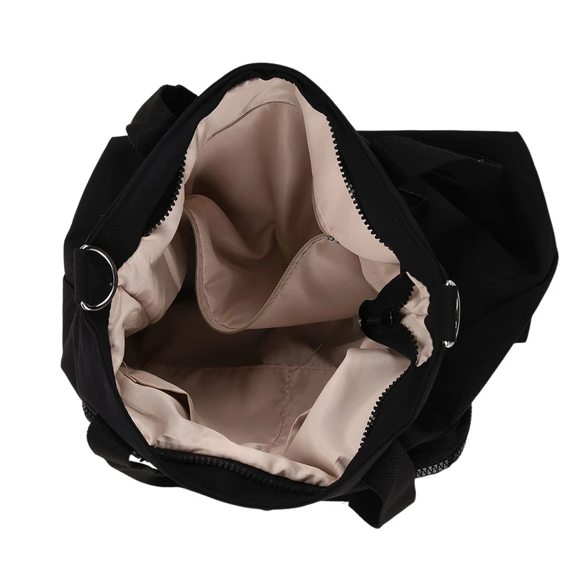 Crossbody-Schultertasche mit Mehrfachfächern, 31x30x14 cm, Schwarz