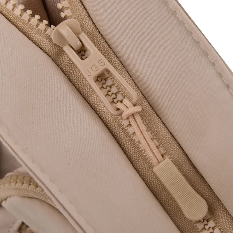 Crossbody-Schultertasche mit Mehrfachfächern, 31x30x14 cm, Schwarz