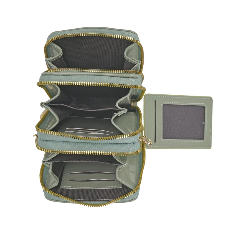 PASSAGE geprägte Kunstleder-Umhängetasche mit RFID-Schutz und langer Trageriemen, 13x7.5x19 cm, Orange