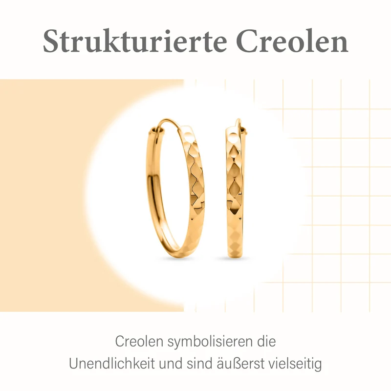Creolen Ohrringe, 925 Silber rosévergoldet
