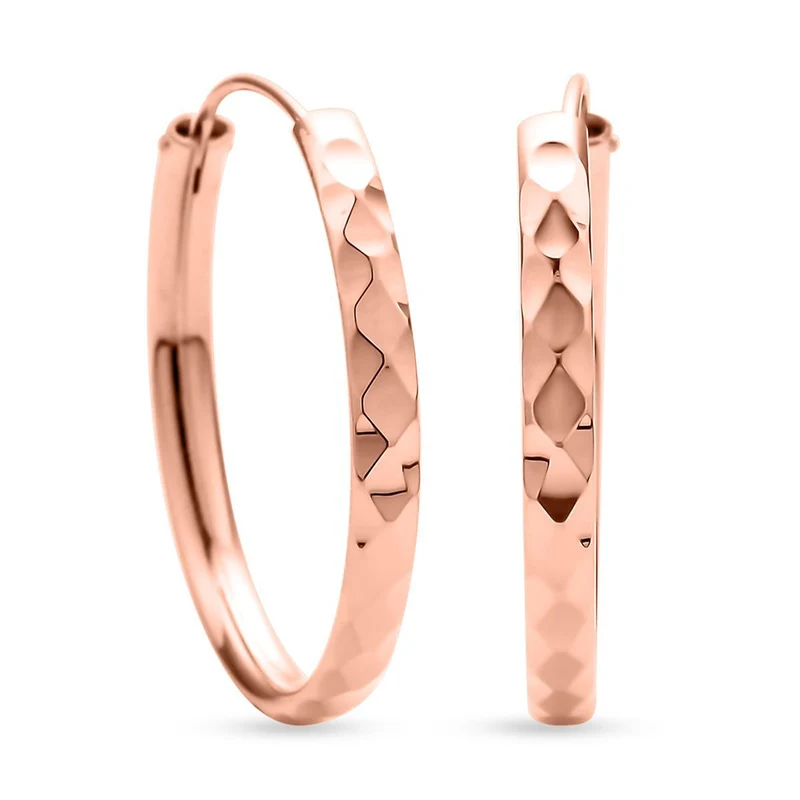 Creolen Ohrringe, 925 Silber rosévergoldet