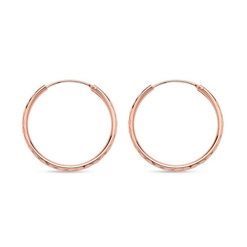 Creolen Ohrringe, 925 Silber rosévergoldet