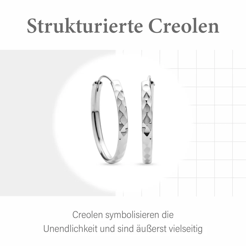 Creolen Ohrringe, 925 Silber rosévergoldet