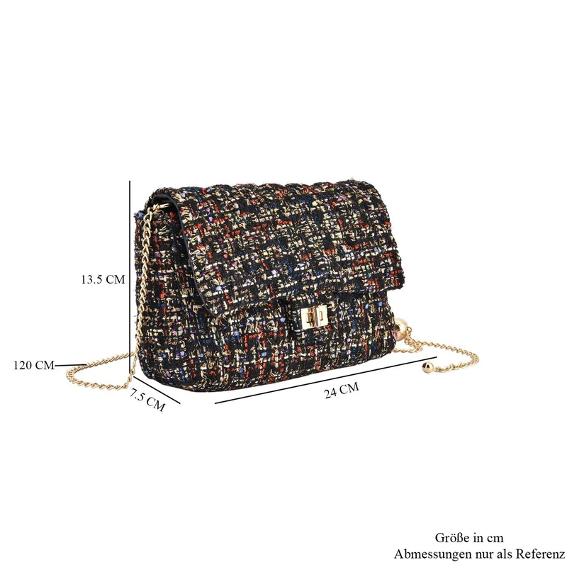 Tweed Umhängetasche, Größe 24x15x8cm, burgund