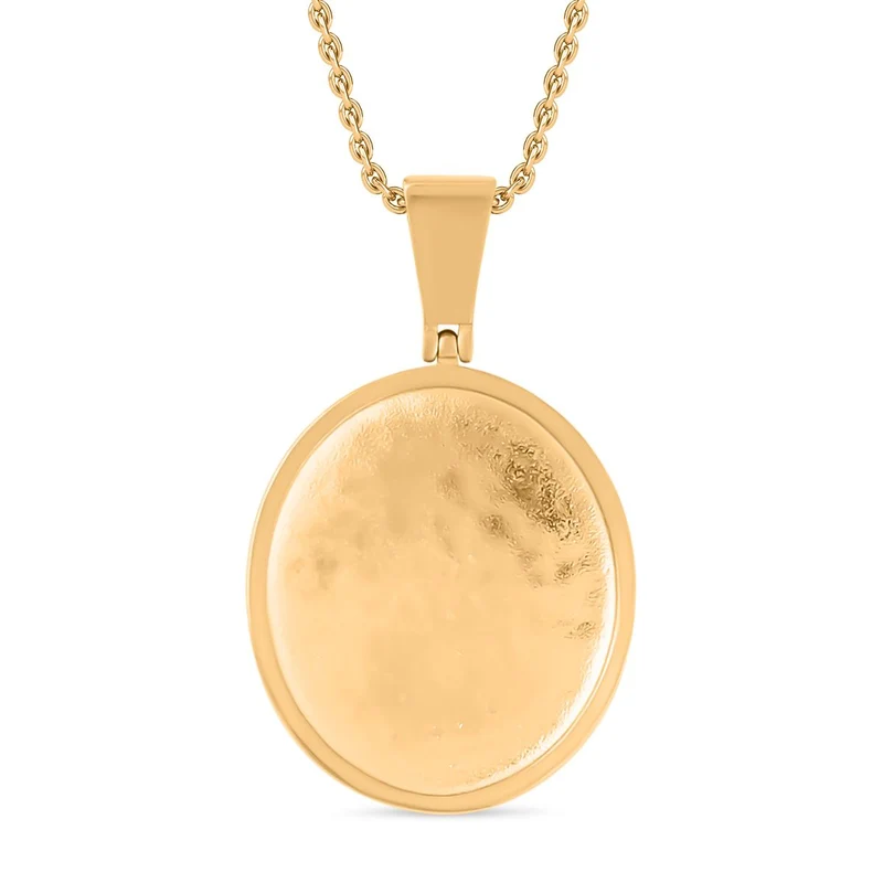 Lebensbaum-Anhänger weißer Kristall mit Kette, goldfarben