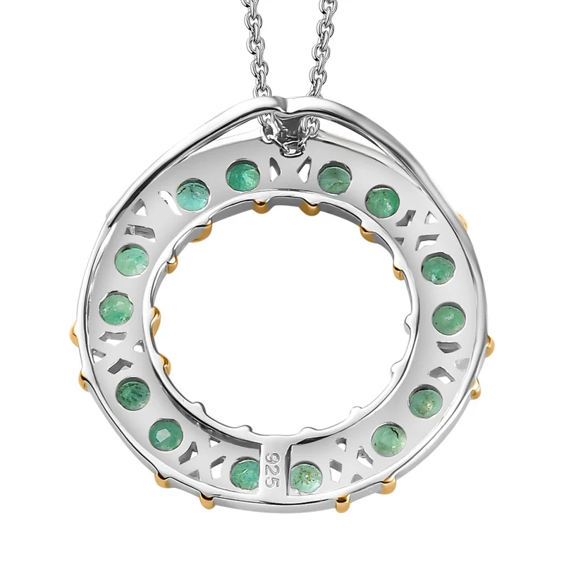 Gemfields Smaragd Schmuckset 925 Silber, bicolor ca. 1.34 ct