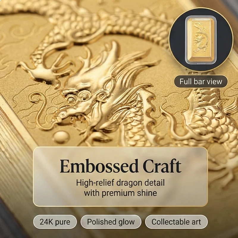 999er Goldfolie mit Drache, 200 mg