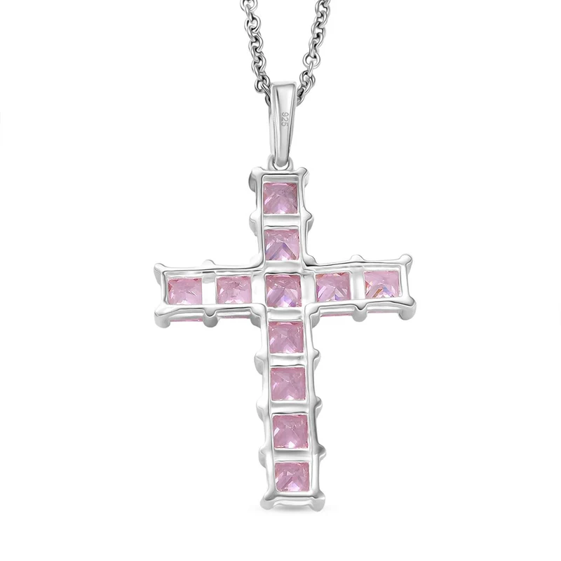 D'Joy Lustro Stella Rosa Zirkonia Schmuckset ca. 50 cm 925 Silber und Edelstahl