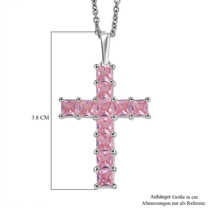 D'Joy Lustro Stella Rosa Zirkonia Schmuckset ca. 50 cm 925 Silber und Edelstahl