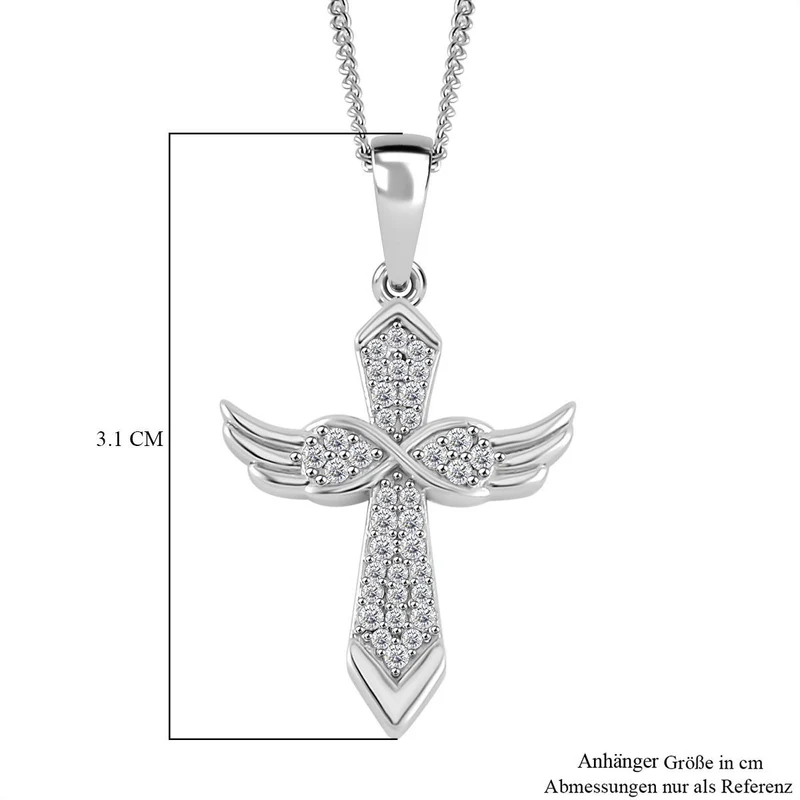 Moissanit Schmuckset 925 Silber platiniert, 925 Silber rhodiniert ca. 0.25 ct
