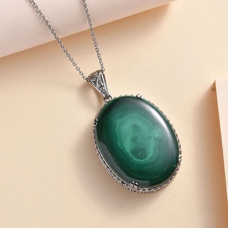 Malachit Schmuckset Edelstahl ca. 99,01 ct.