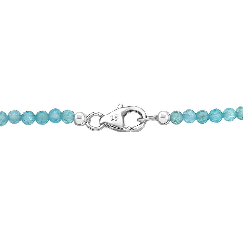 D'joy AA Larimar Anhänger mit Apatit Halskette ca. 50 cm, 925 Silber rhodiniert ca. 50.32 ct