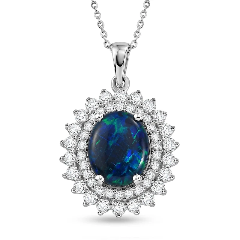 D'Joy AA, Moissanit AGI zertifiziert Schmuckset (10-15 Werktage Lieferzeit) ca. 50 cm 925 Silber Rhodiniert ca. 3,33 ct.
