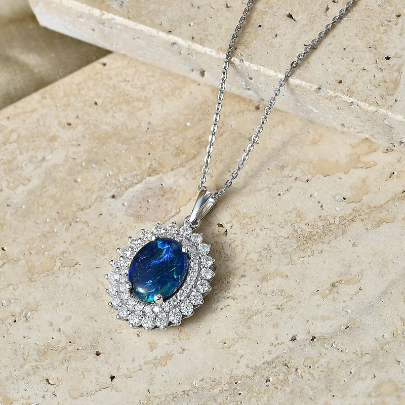 D'Joy AA, Moissanit AGI zertifiziert Schmuckset (10-15 Werktage Lieferzeit) ca. 50 cm 925 Silber Rhodiniert ca. 3,33 ct.